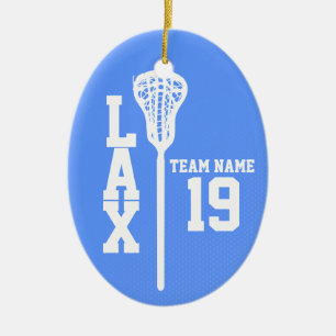 Lacrosse Jersey met foto blauw Keramisch Ornament