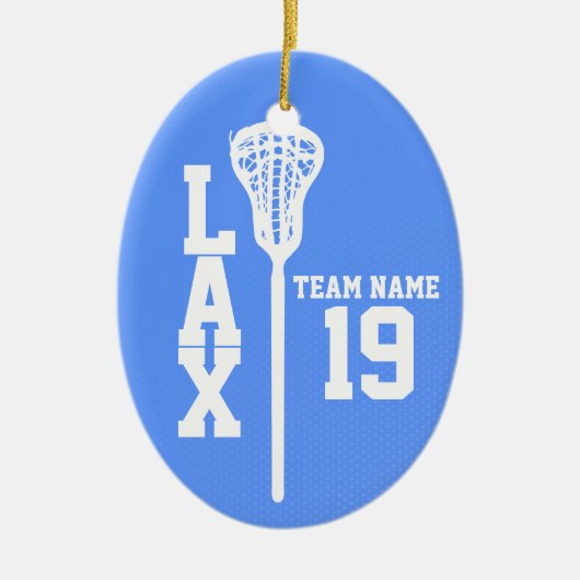 Lacrosse Jersey met foto blauw Keramisch Ornament (Voorkant)