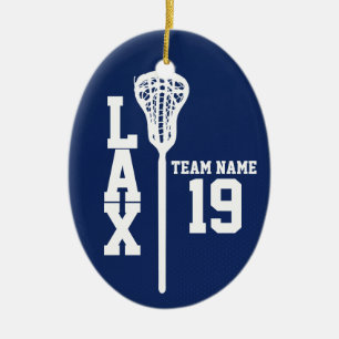 Lacrosse Jersey met foto donkerblauw Keramisch Ornament