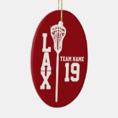 Lacrosse Jersey met foto rood Keramisch Ornament (Rechts)