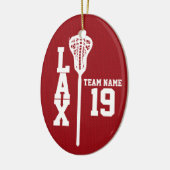 Lacrosse Jersey met foto rood Keramisch Ornament (Links)