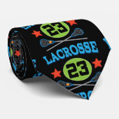 Lacrosse Jersey Number 23 Gift Idea Stropdas (Opgerold)