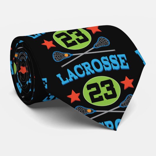 Lacrosse Jersey Number 23 Gift Idea Stropdas (Opgerold)