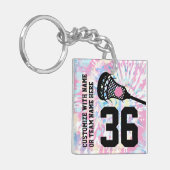 Lacrosse Jersey Number Team Sportnaam Sleutelhanger (Voorkant Links)