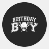 Lacrosse Jongens Verjaardag Party Decoraties Lacro Ronde Sticker (Voorkant)