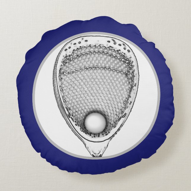 Lacrosse-keeper cadeau ronde kussen (Achterkant)