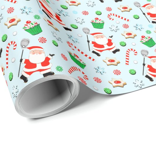 Lacrosse Keeper Kerst Cadeaupapier (Rol Hoek)