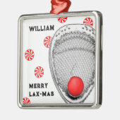 Lacrosse Keeper Kerstmis Metalen Ornament (Links)