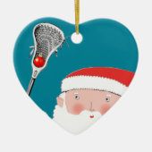 Lacrosse keramische kerstbal als cadeau keramisch ornament (Voorkant)