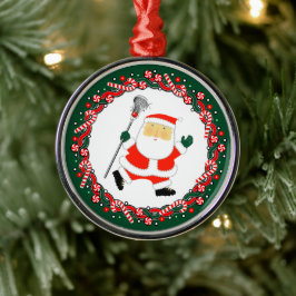Lacrosse keramische kerstbal als cadeau metalen ornament