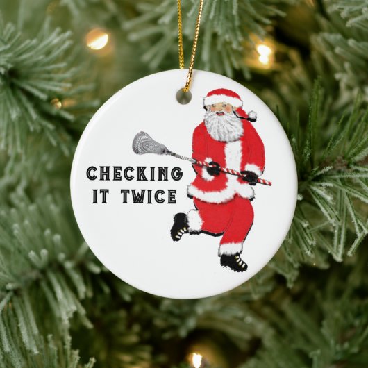 Lacrosse Kerst Collectie Keramisch Ornament (Boom)