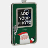 Lacrosse Kerst Foto Verzilverd Omlijst Ornament (Rechts)