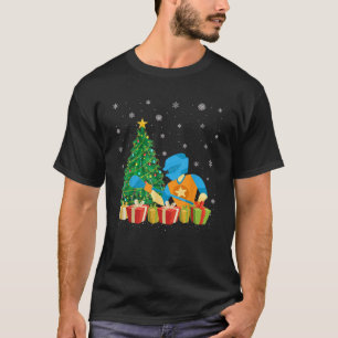 Lacrosse kerstboom verlichting Santa Hat Lacrosse  T-shirt