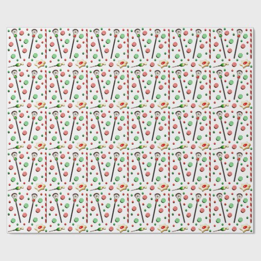 Lacrosse kerstcadeau cadeaupapier (Vlak)