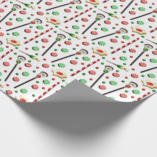 Lacrosse kerstcadeau cadeaupapier (Hoek)