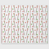 Lacrosse kerstcadeau cadeaupapier (Vlak)