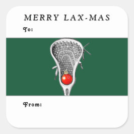 Lacrosse Kerstcadeau Gift Tags Vierkante Sticker