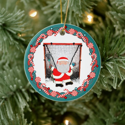 Lacrosse Kerstcadeau Keramisch Ornament (Boom)