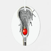 Lacrosse Kerstcadeau Metalen Ornament (Voorkant links)