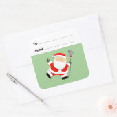 Lacrosse Kerstcadeau Tags Vierkante Sticker (Envelop)
