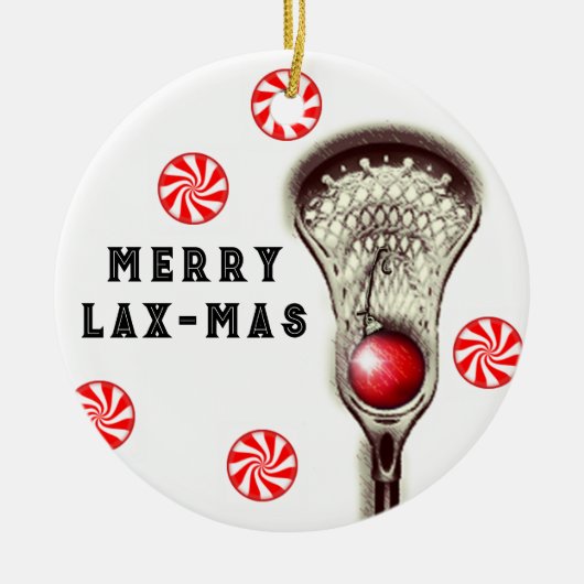 Lacrosse kerstcadeaus keramisch ornament (Voorkant)