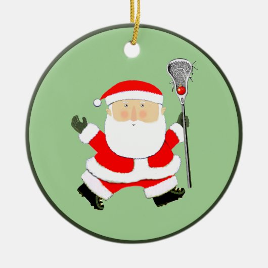 Lacrosse kerstcadeaus keramisch ornament (Voorkant)