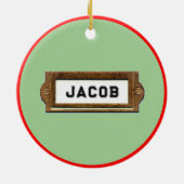 Lacrosse kerstcadeaus keramisch ornament (Achterkant)