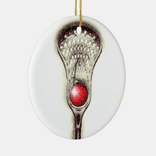 Lacrosse kerstcadeaus keramisch ornament (Rechts)