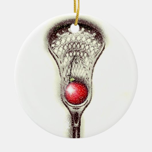 Lacrosse kerstcadeaus keramisch ornament (Voorkant)
