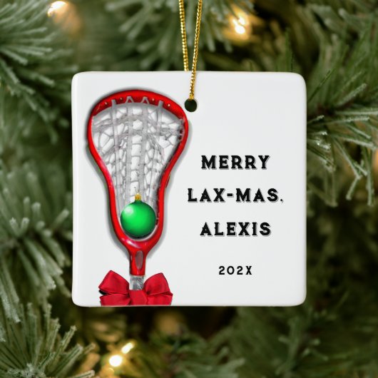 Lacrosse kerstcadeaus keramisch ornament (Boom)