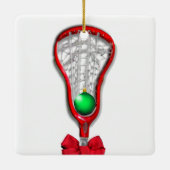 Lacrosse kerstcadeaus keramisch ornament (Achterkant)
