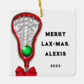 Lacrosse kerstcadeaus keramisch ornament (Voorkant)