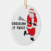 Lacrosse kerstcadeaus keramisch ornament (Rechts)