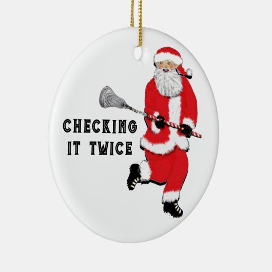 Lacrosse kerstcadeaus keramisch ornament (Rechts)