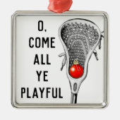 Lacrosse kerstcadeaus metaal ornament (Voorkant)