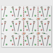 Lacrosse Kerstmis Cadeaupapier (Vlak)