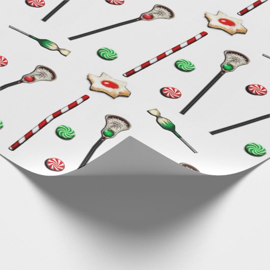 Lacrosse Kerstmis Cadeaupapier (Hoek)