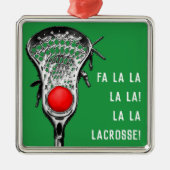 Lacrosse Kerstmis Cheer Metalen Ornament (Voorkant)