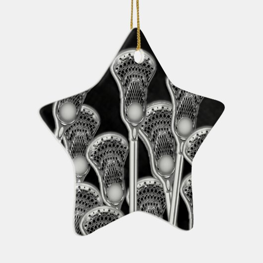 Lacrosse Kerstmis Keramisch Ornament (Rechts)