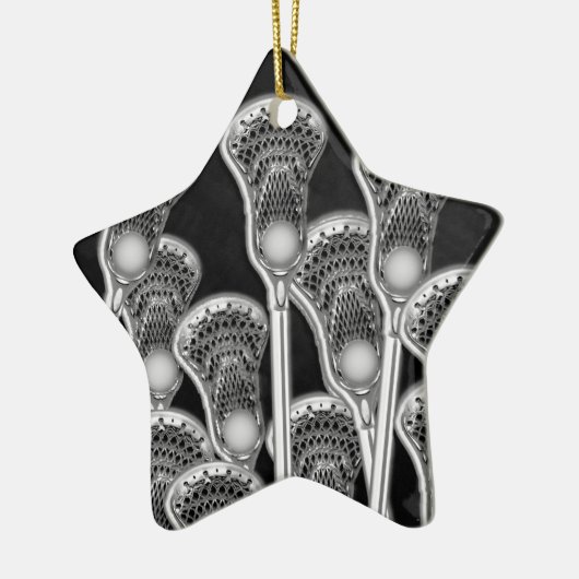 Lacrosse Kerstmis Keramisch Ornament (Links)