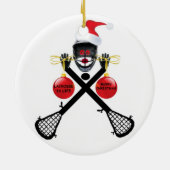 Lacrosse Kerstmis Keramisch Ornament (Achterkant)