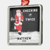 Lacrosse Kerstmis Metalen Ornament (Links)