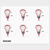 Lacrosse Kerstmis Ronde Sticker (Vel)