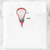Lacrosse Kerstmis Ronde Sticker (Tas)