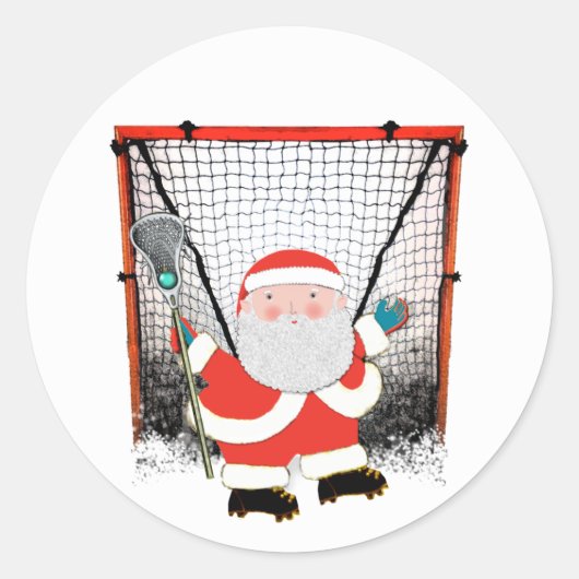 Lacrosse Kerstvakantie Ronde Sticker (Voorkant)