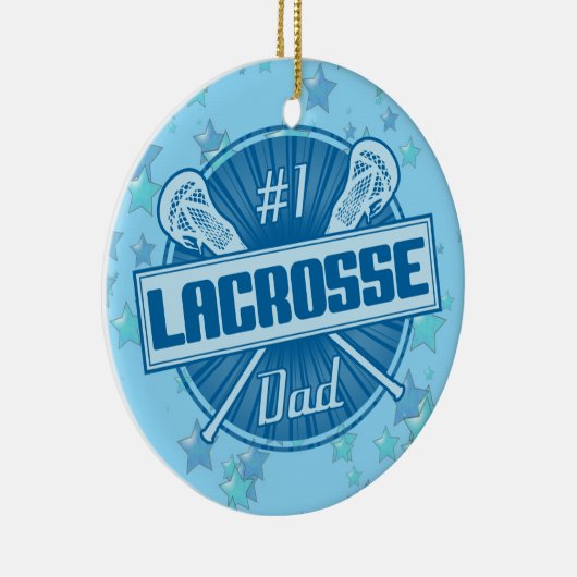 Lacrosse kerstversiering, #1 Papa Lax Keramisch Ornament (Rechts)