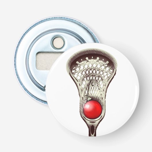Lacrosse Kousenverpakkingen Button Flesopener (Voorkant)