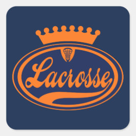 Lacrosse kroon vierkante sticker