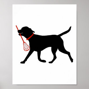 Lacrosse Labrador Fetch Lacrosse Stick Zwart Lab T Poster