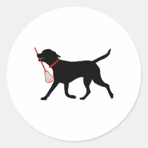 Lacrosse Labrador Fetch Lacrosse Stick Zwart Lab T Ronde Sticker